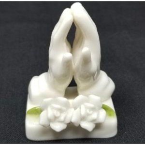 Taiwan-made bone china rose prayer hand ornament